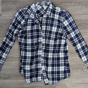 J. Crew Blue Tartan Button Down Size 2P